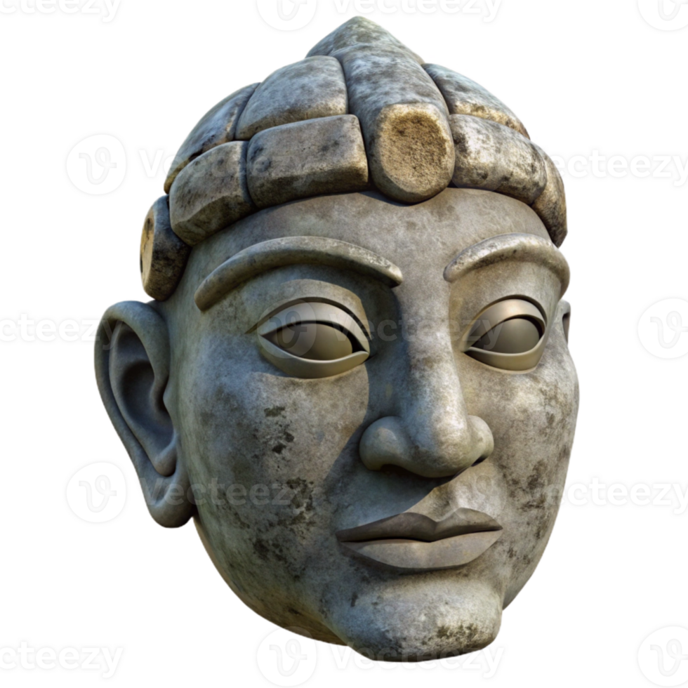 wonderful abstract Stone Idol Head Cutout on Transparent Background exclusive png