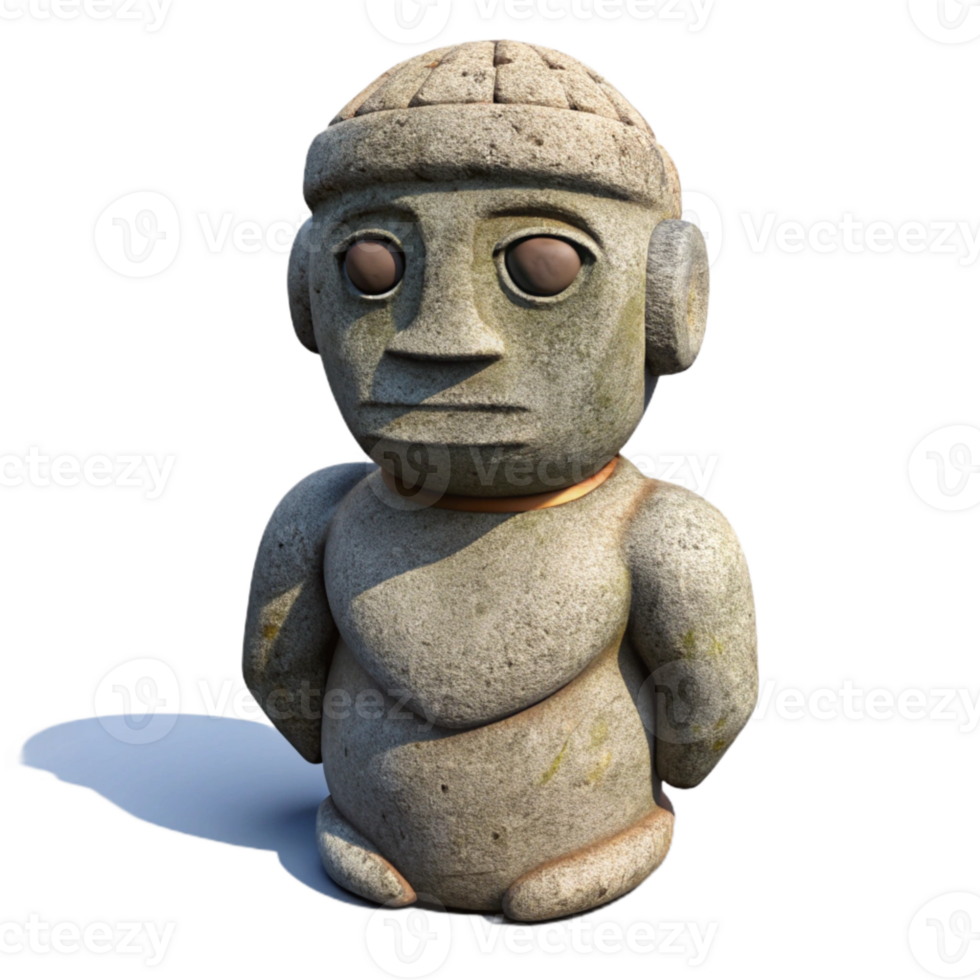 stunning vintage Stone Idol Isolated with Dramatic Shadow Effect genuine png