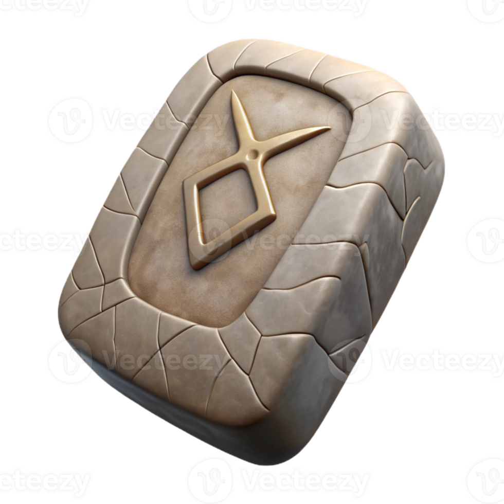 beautiful modern Stone Tablet with Runes Isolated on White original png