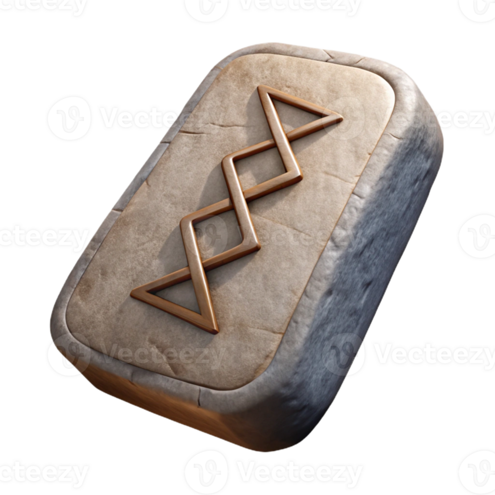 wonderful traditional Stone Tablet with Runes Isolated on White premium png