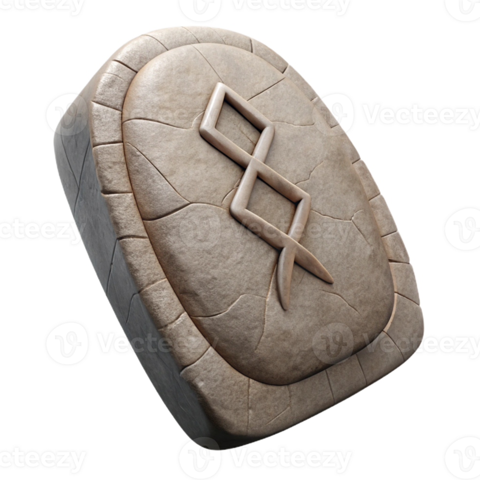stunning creative Stone Tablet with Runes Isolated on White original png