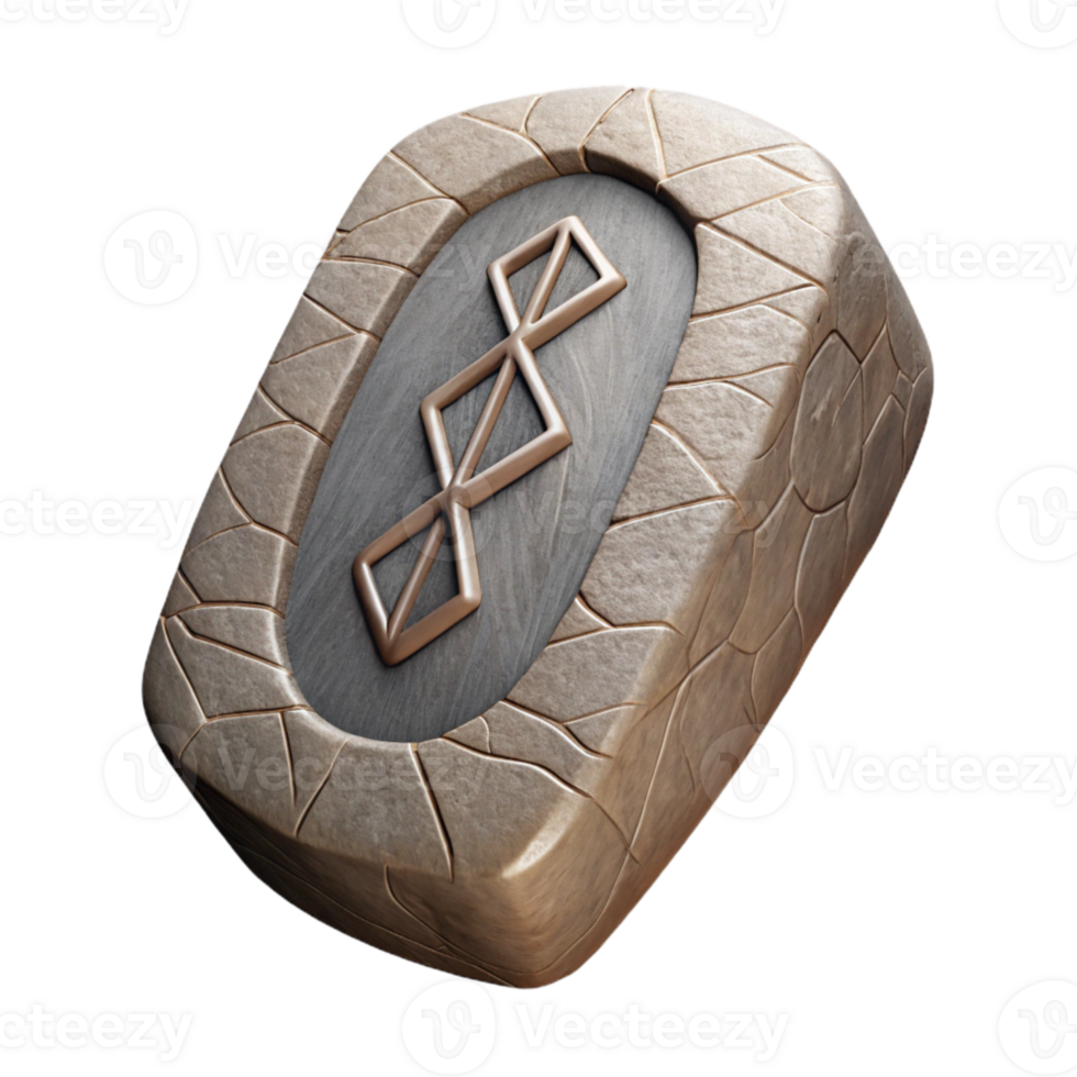dramatic classic Stone Tablet with Runes Isolated on White detailed png