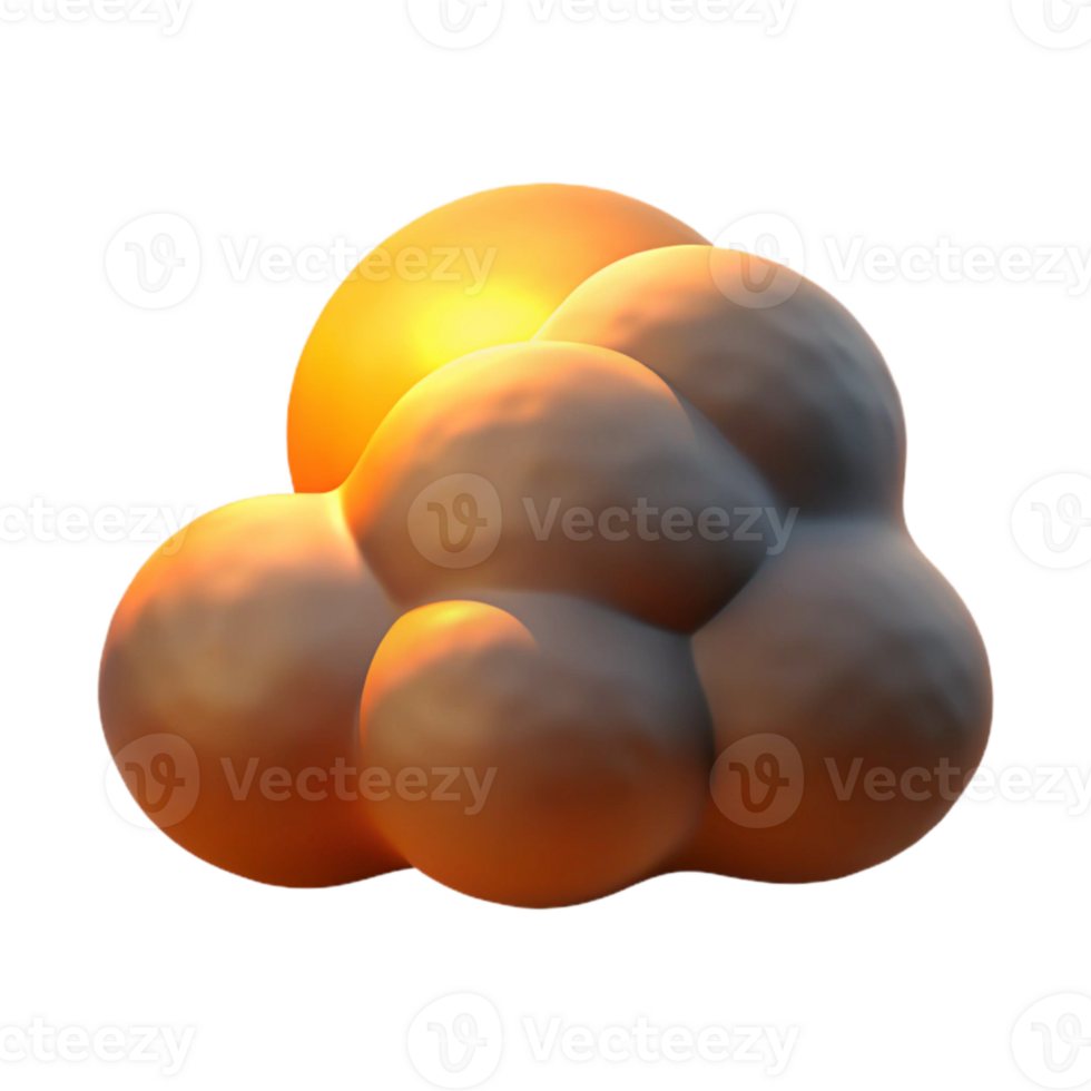magnificent modern Stylized Cloud Icon Isolated with Bold Outline genuine png