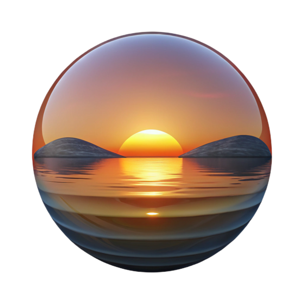 impressive contemporary Sunset Lake Reflection Isolated exclusive png