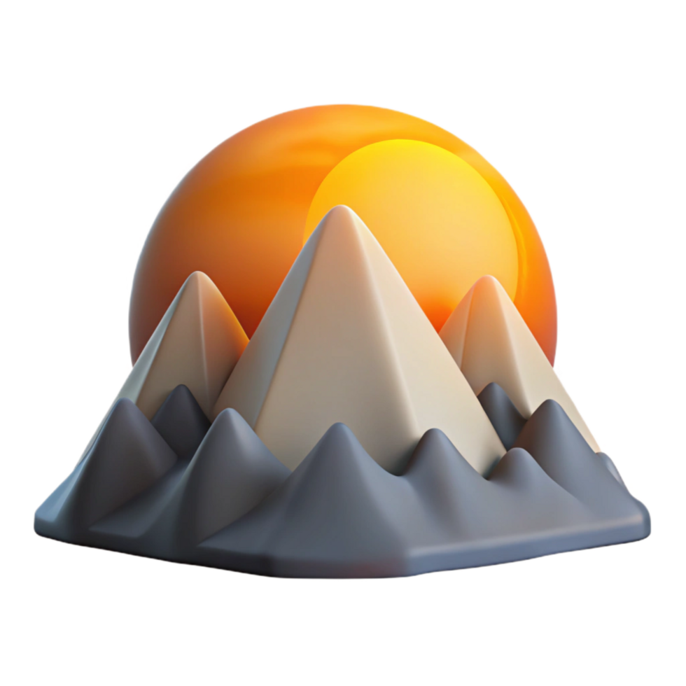 magnificent modern Sunset Over Mountains Isolated Transparent Background Cutout authentic png