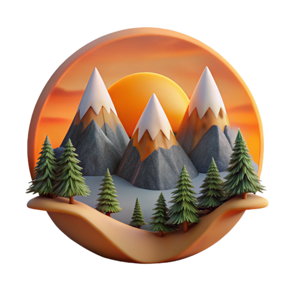 beautiful classic Sunset Mountain Range Cutout Dramatic Lighting professional png