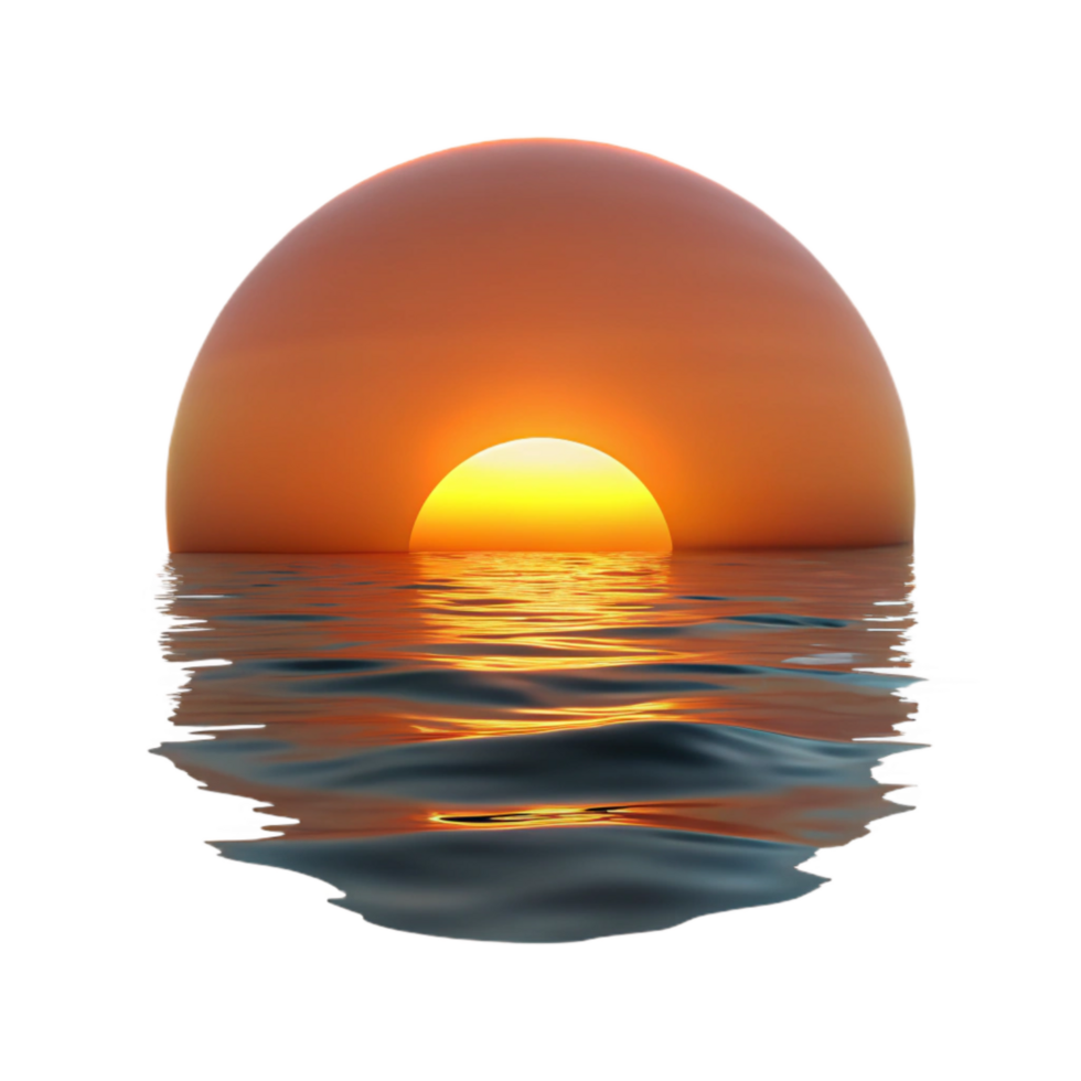 elegant classic Sunset Reflection on Water Cutout Serene Scene Isolated high quality png