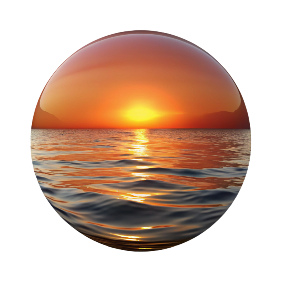 stunning vintage Sunset Reflection in Water Transparent Background genuine png