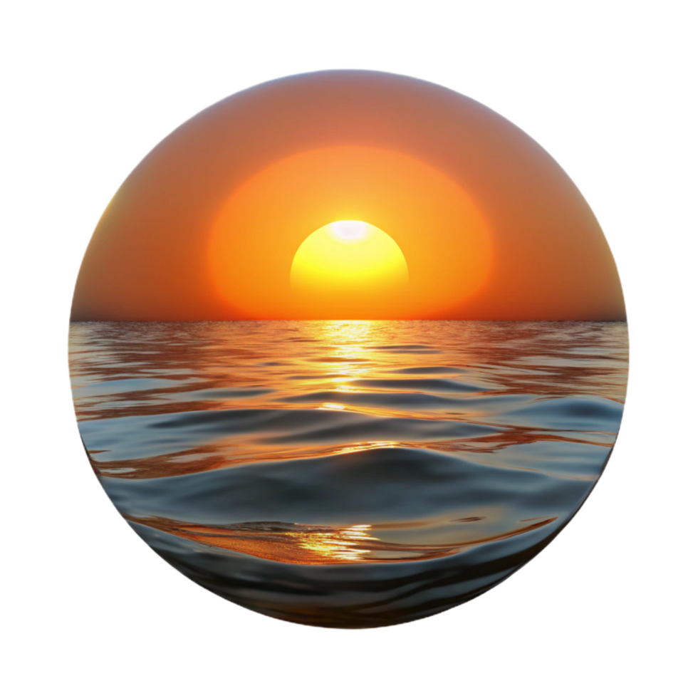 elegant modern Sunset Reflection in Water Transparent Background png