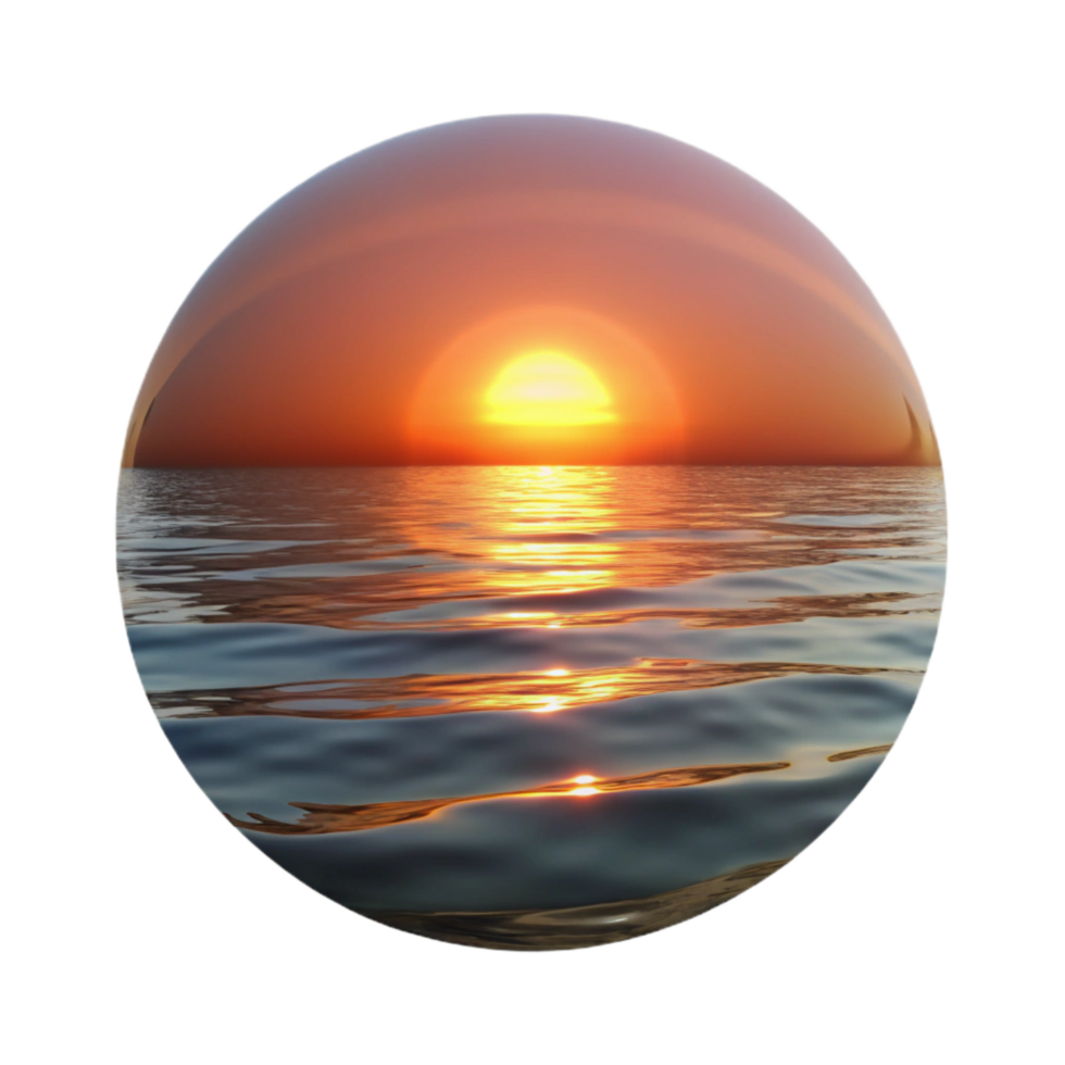 extraordinary traditional Sunset Reflection in Water Transparent Background high quality png