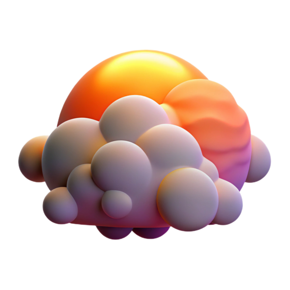 stunning minimalist Sunset Sky with Clouds Cutout Vibrant Colors Isolated authentic png