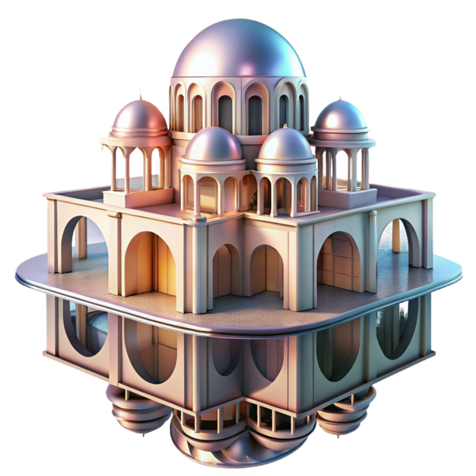 impressive contemporary Surreal Architecture Reflection Transparent Background exclusive png