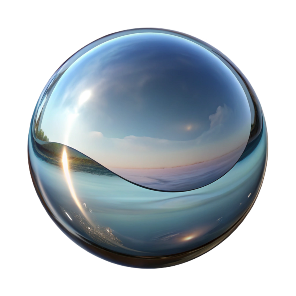 stunning abstract Surreal Reflection in Convex Glass Isolated genuine png