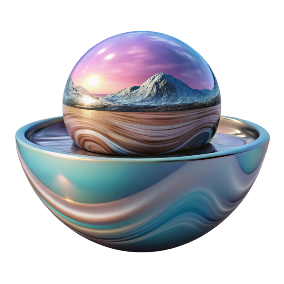elegant vintage Surreal Reflection Modern Design Isolated original png