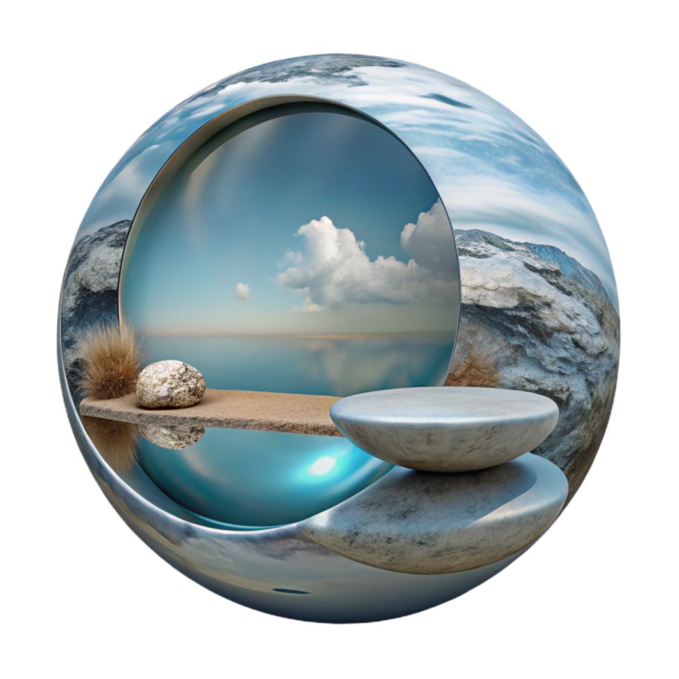 dramatic classic Surreal Reflection Cutout for Design Projects original png