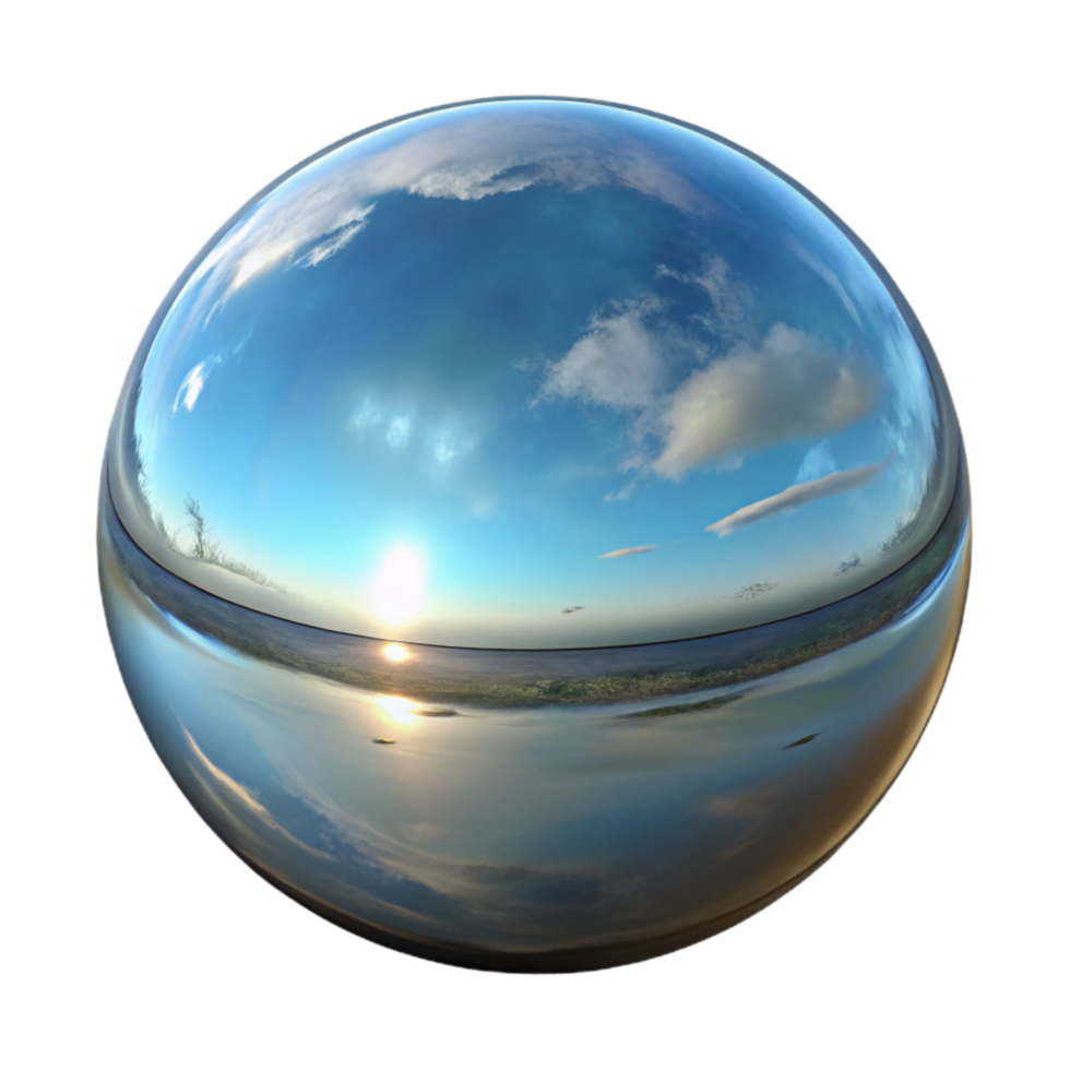 impressive modern Surreal Reflection Wide Angle View Isolated detailed png
