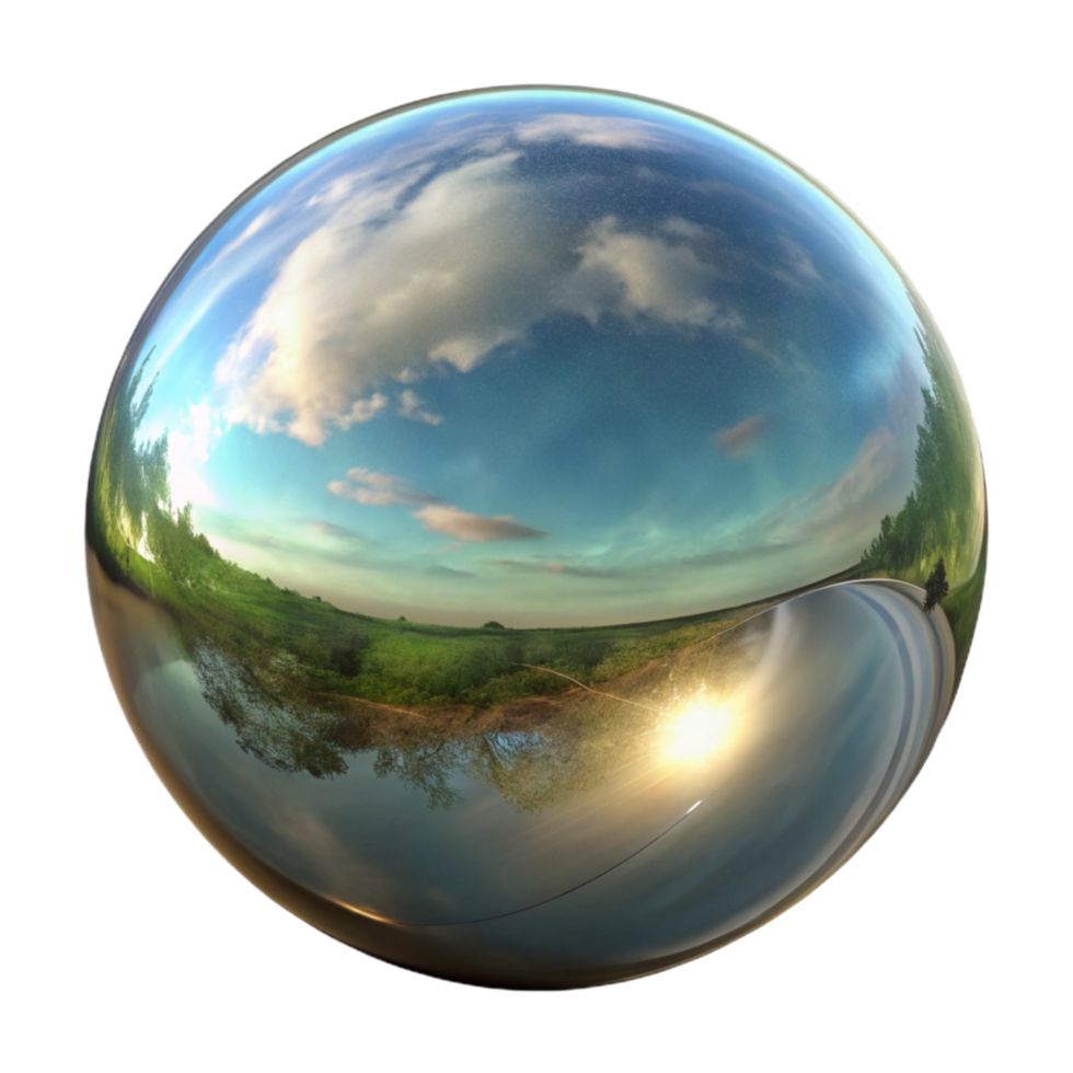 vibrant traditional Surreal Reflection Wide Angle View Isolated authentic png
