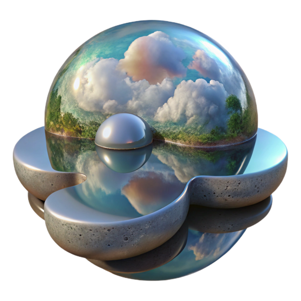 dramatic rustic Surreal Reflection Cutout for Design Projects original png