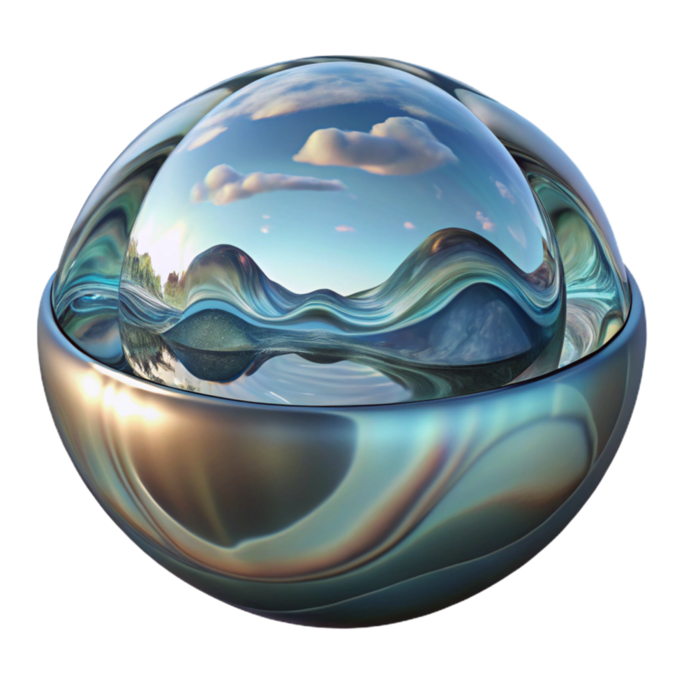 magnificent artistic Surreal Reflection in Textured Glass Isolated high quality png