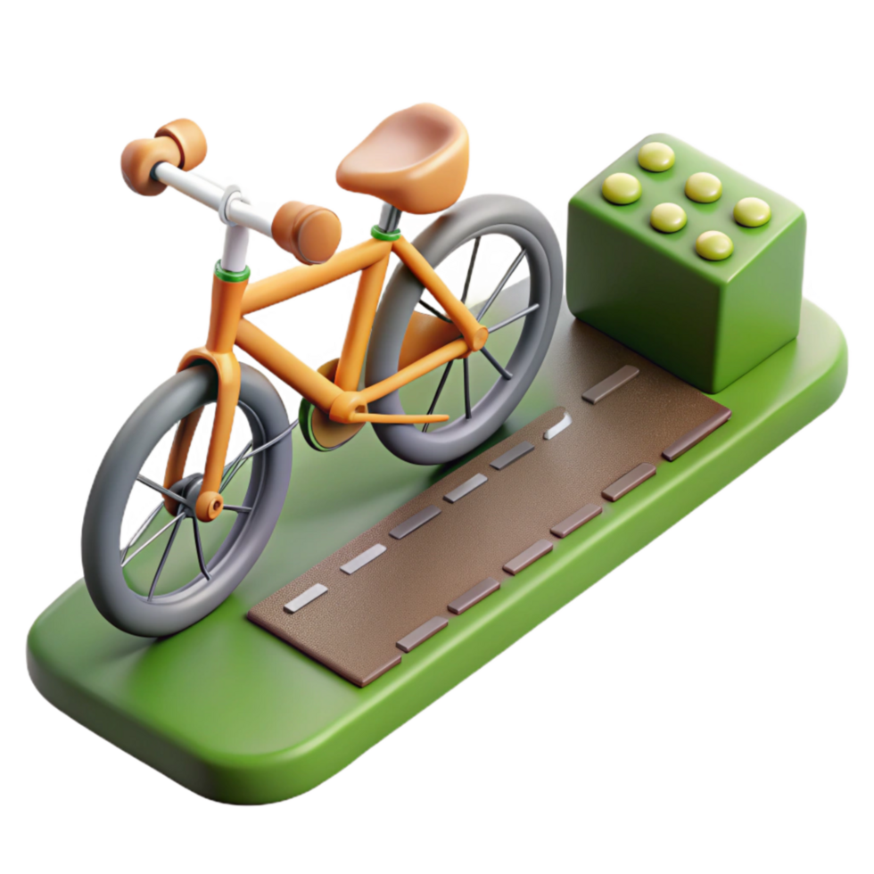 dramatic abstract Sustainable Transportation Bike Path Isolated professional png