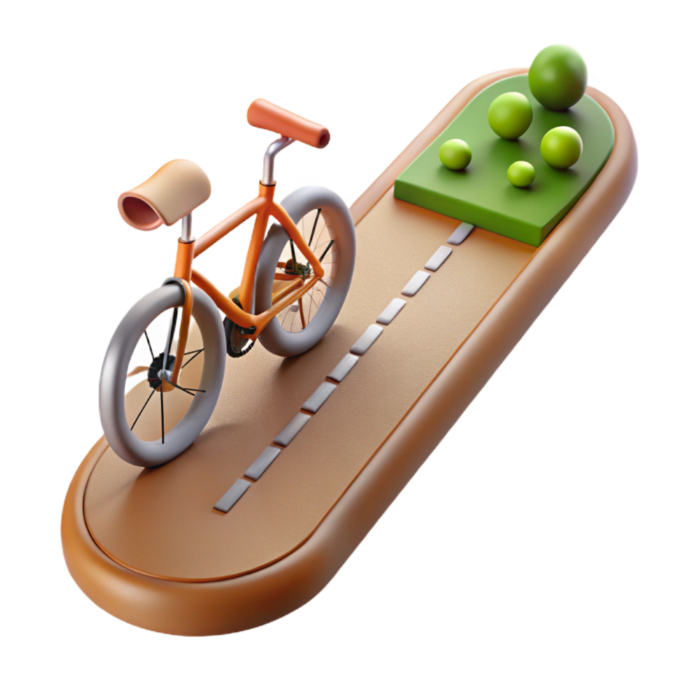 dramatic modern Sustainable Transportation Bike Path Isolated high quality png
