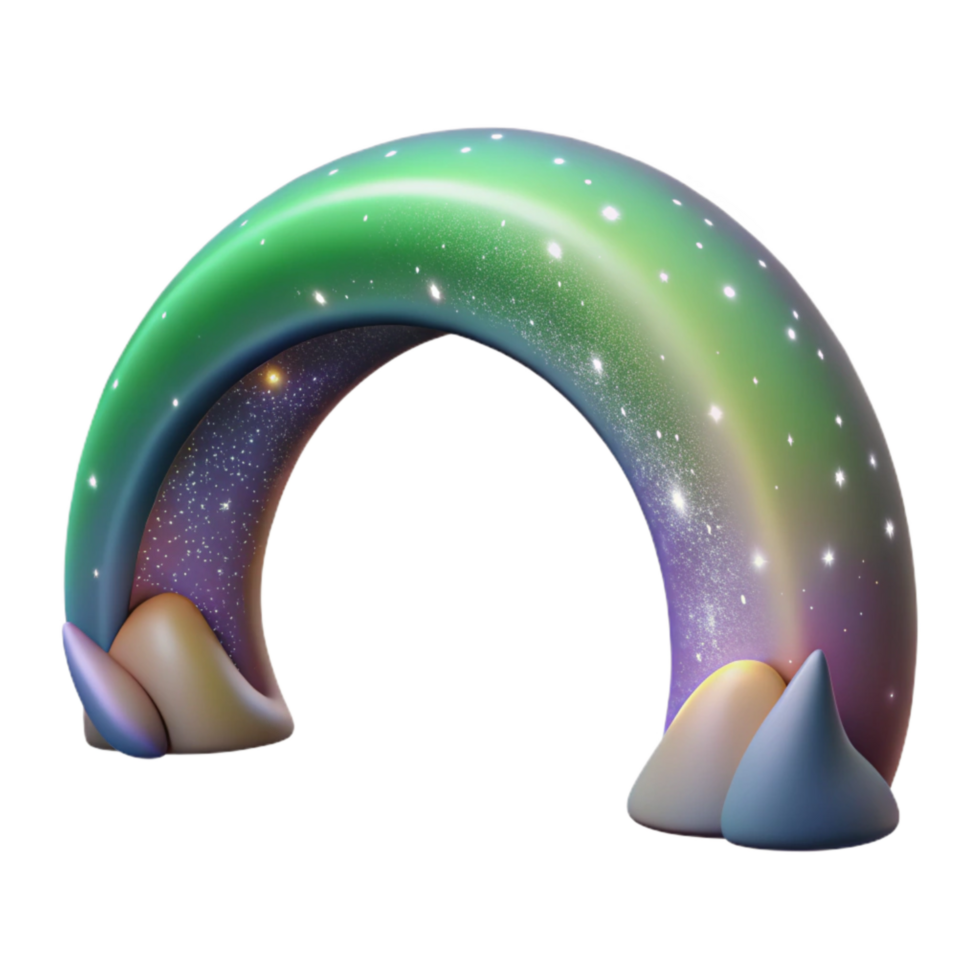 magnificent modern Sweeping Auroral Arch Isolated with Starry Night Background detailed png