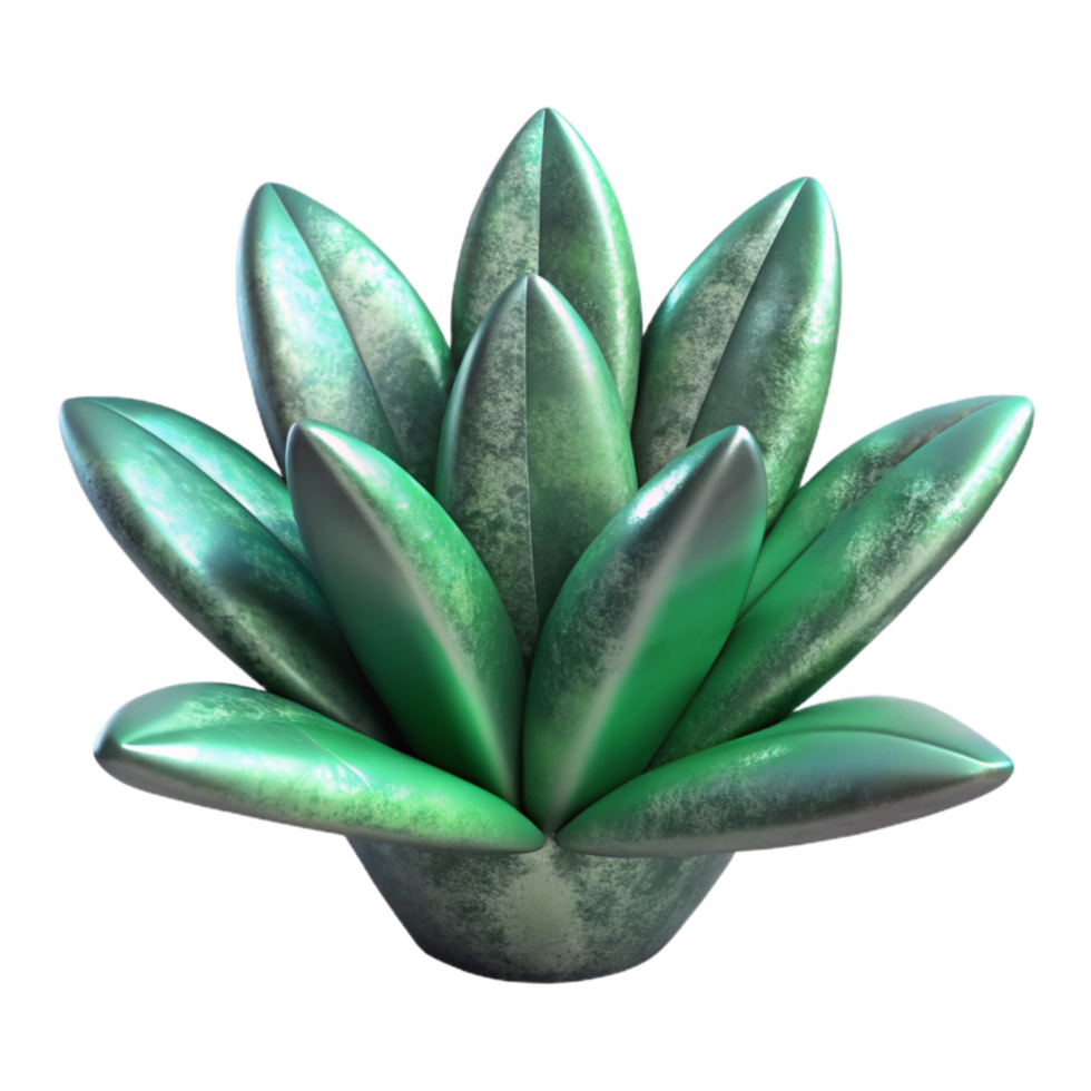 elegant vintage Synthetic Plant Cutout Metallic Green Isolated exclusive png
