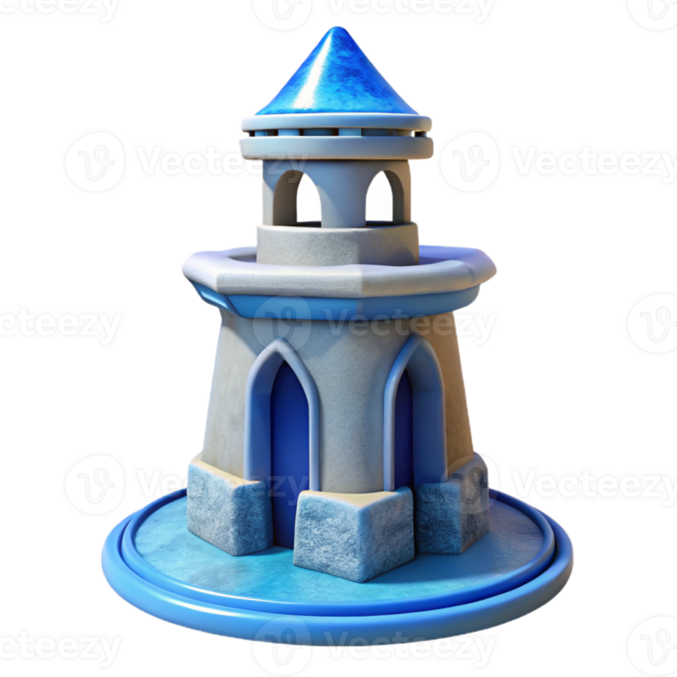elegant creative Terraform Tower Cutout Transparent Background Blue Haze professional png