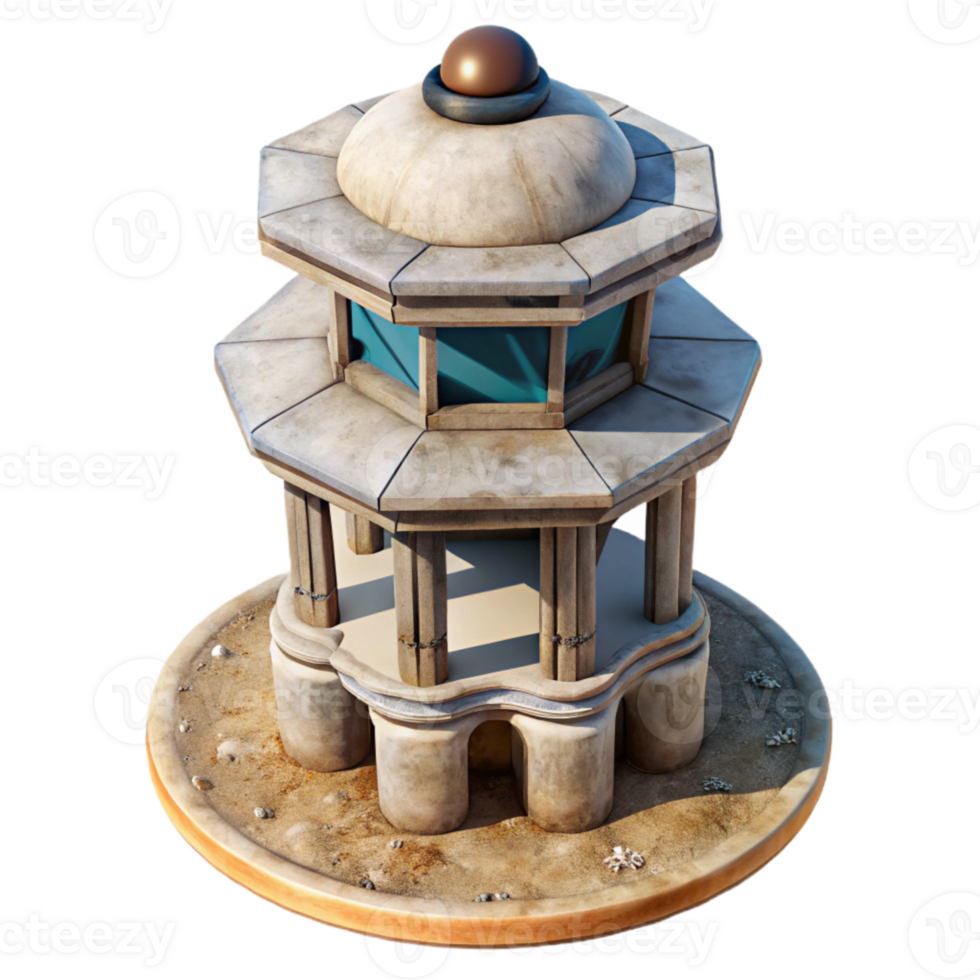 impressive traditional Terraform Tower From Above Cutout Transparent Background high quality png