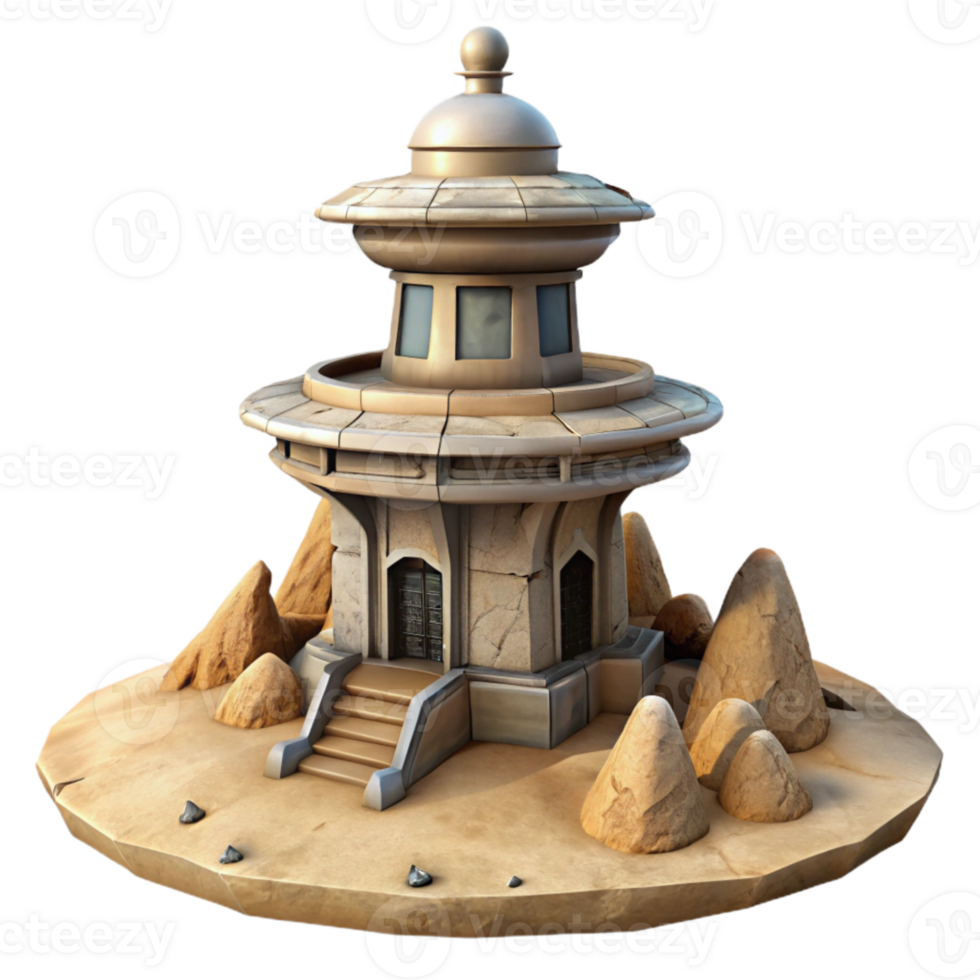 extraordinary classic Terraform Tower in Alien Desert Transparent Cutout original png