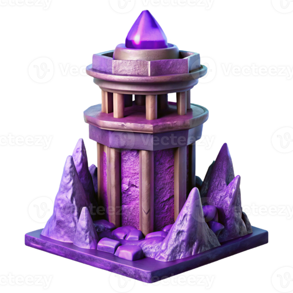 magnificent artistic Terraform Tower in Purple Haze Cutout genuine png