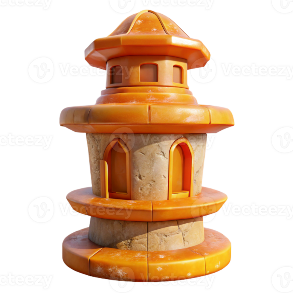 vibrant modern Terraform Tower Isolated with Orange Hues Transparent original png