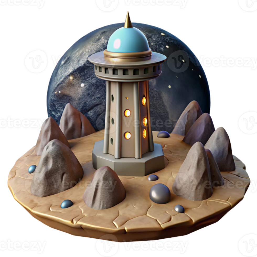 beautiful traditional Terraform Tower Cutout Isolated on Transparent Background original png
