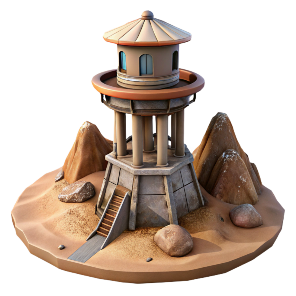 vibrant traditional Terraform Tower Cutout Isolated on Transparent Background authentic png