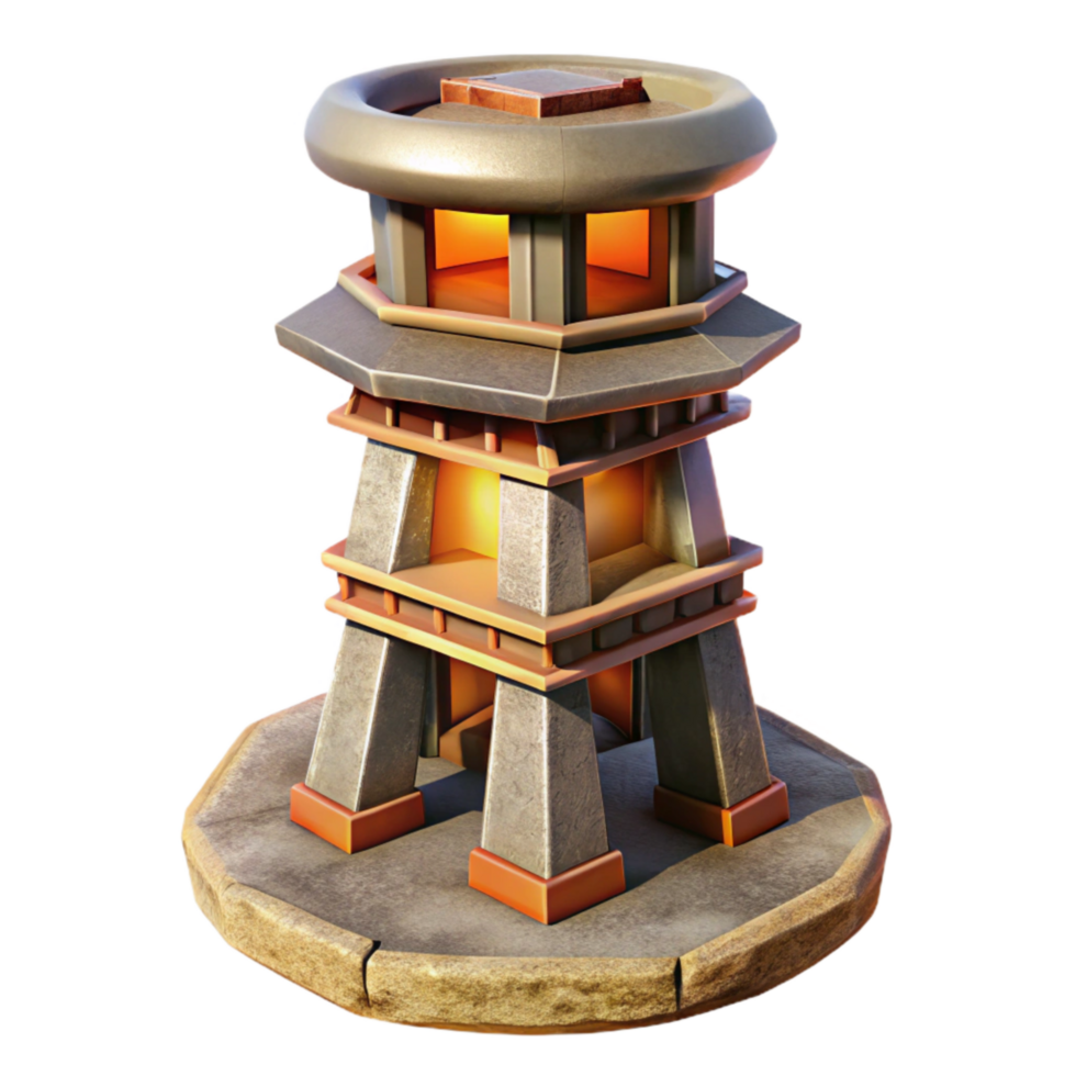 beautiful rustic Terraform Tower Cutout Isolated on Transparent Background exclusive png