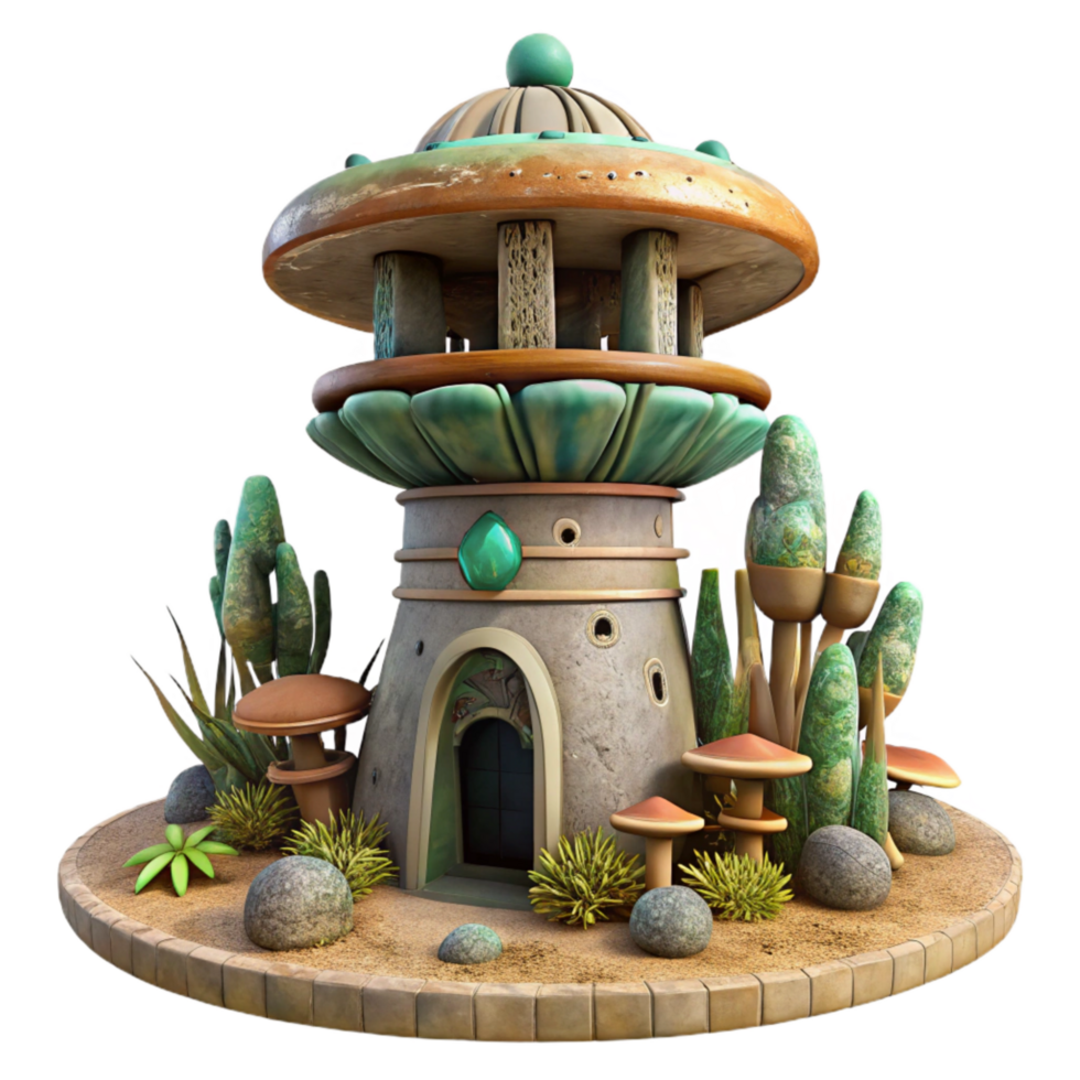 impressive classic Terraform Tower Cutout Isolated on Transparent Background original png