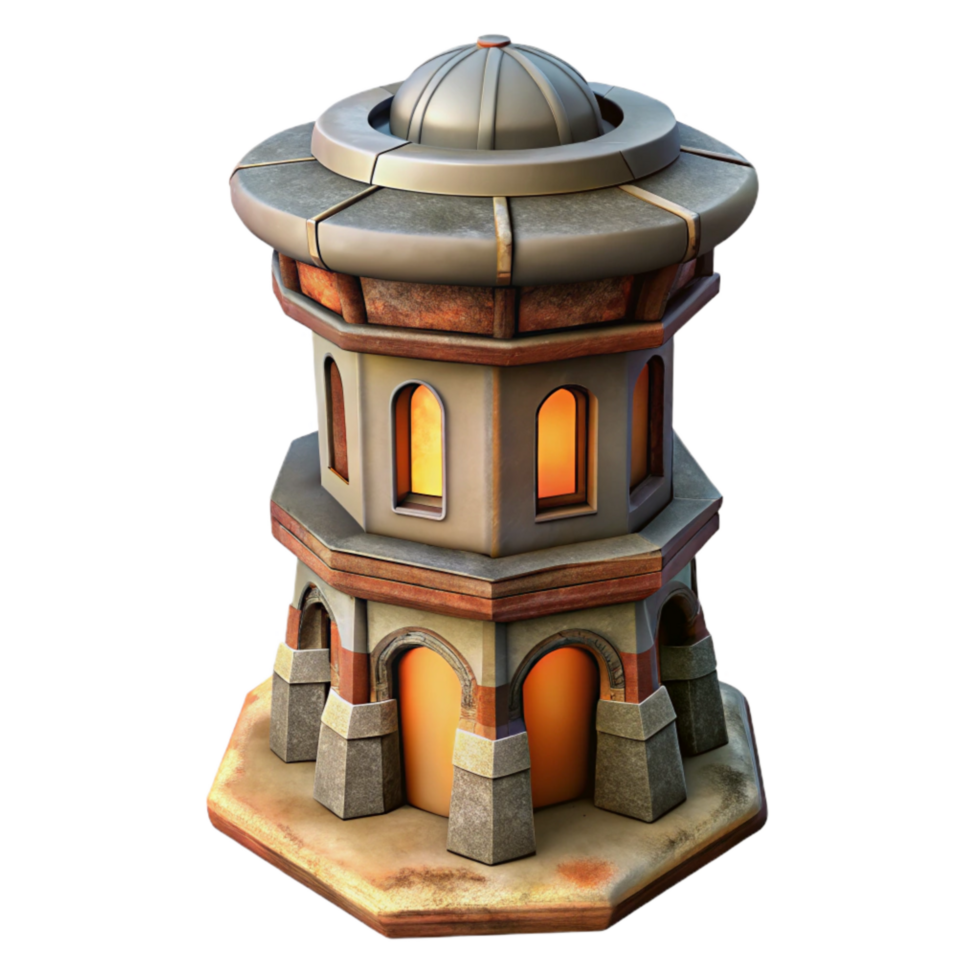 elegant artistic Terraform Tower Cutout Isolated on Transparent Background genuine png