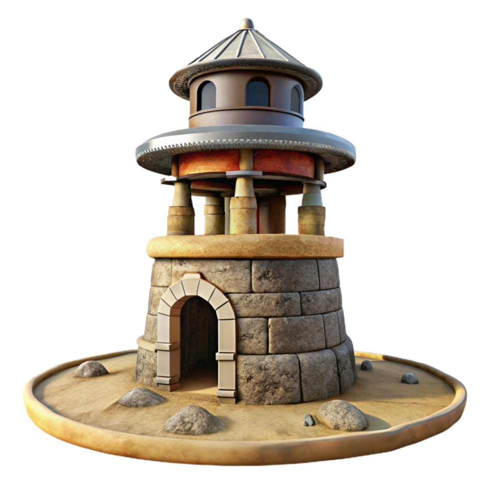 impressive rustic Terraform Tower Cutout Isolated on Transparent Background genuine png