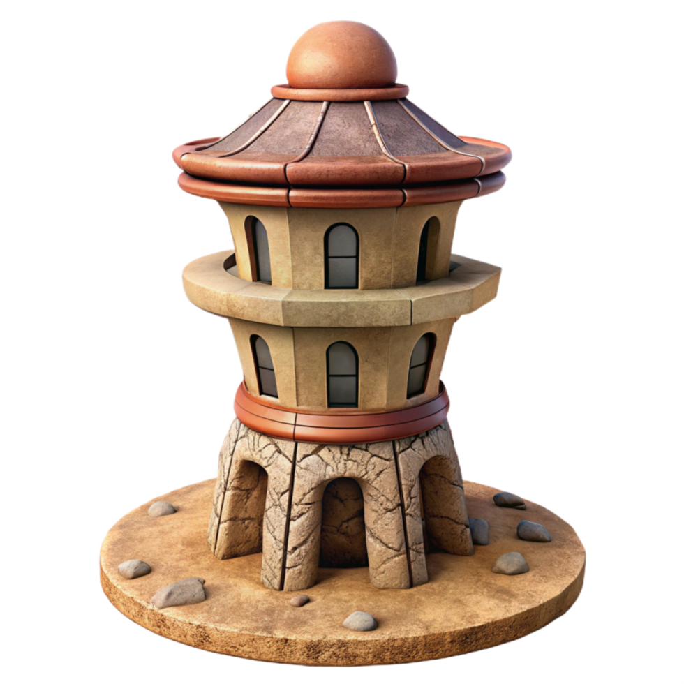 elegant creative Terraform Tower Cutout Isolated on Transparent Background png