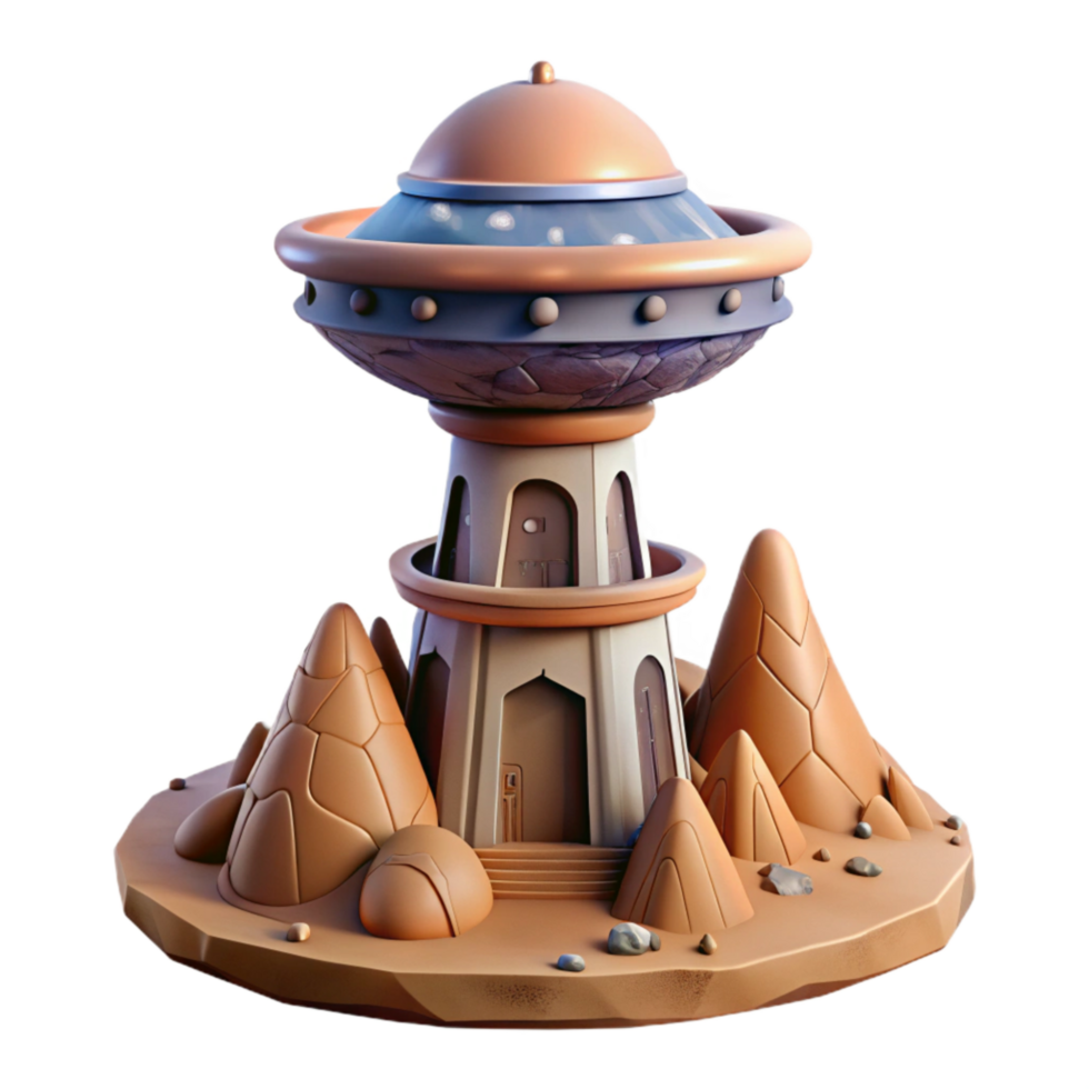impressive traditional Terraform Tower with Glowing Base Isolated premium png