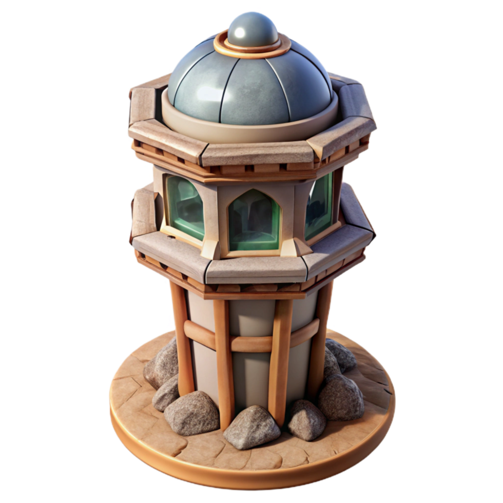 vibrant minimalist Terraform Tower with Detailed Surface Textures Transparent Background authentic png