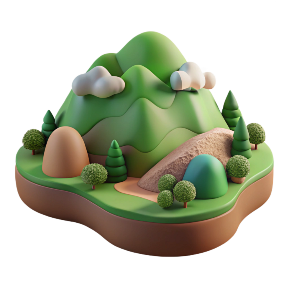 dramatic traditional Terra Verde Landscape Isolated with Detailed Textures exclusive png