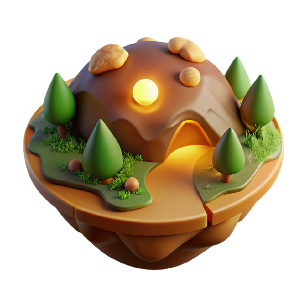 vibrant classic Terra Verde Landscape Cutout with Warm Lighting professional png