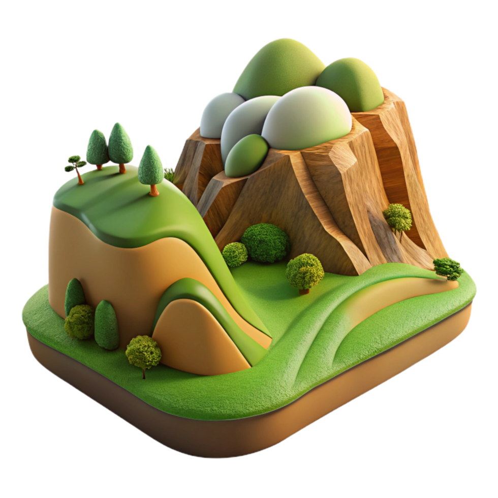 extraordinary rustic Terra Verde Landscape Isolated with Detailed Textures premium png