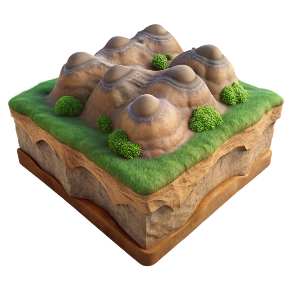 serene modern Terra Verde Landscape Isolated with Detailed Textures detailed png