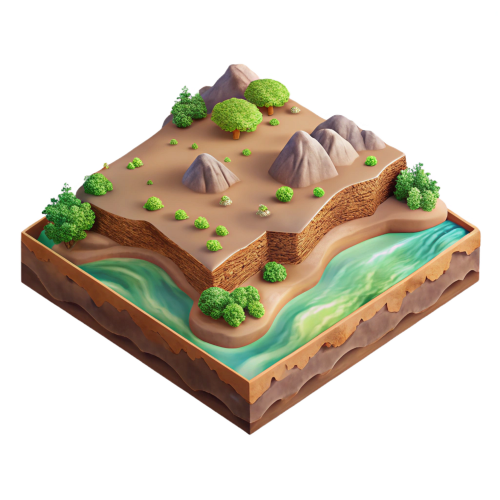 impressive traditional Terra Verde Terrain Isometric View Transparent Background png