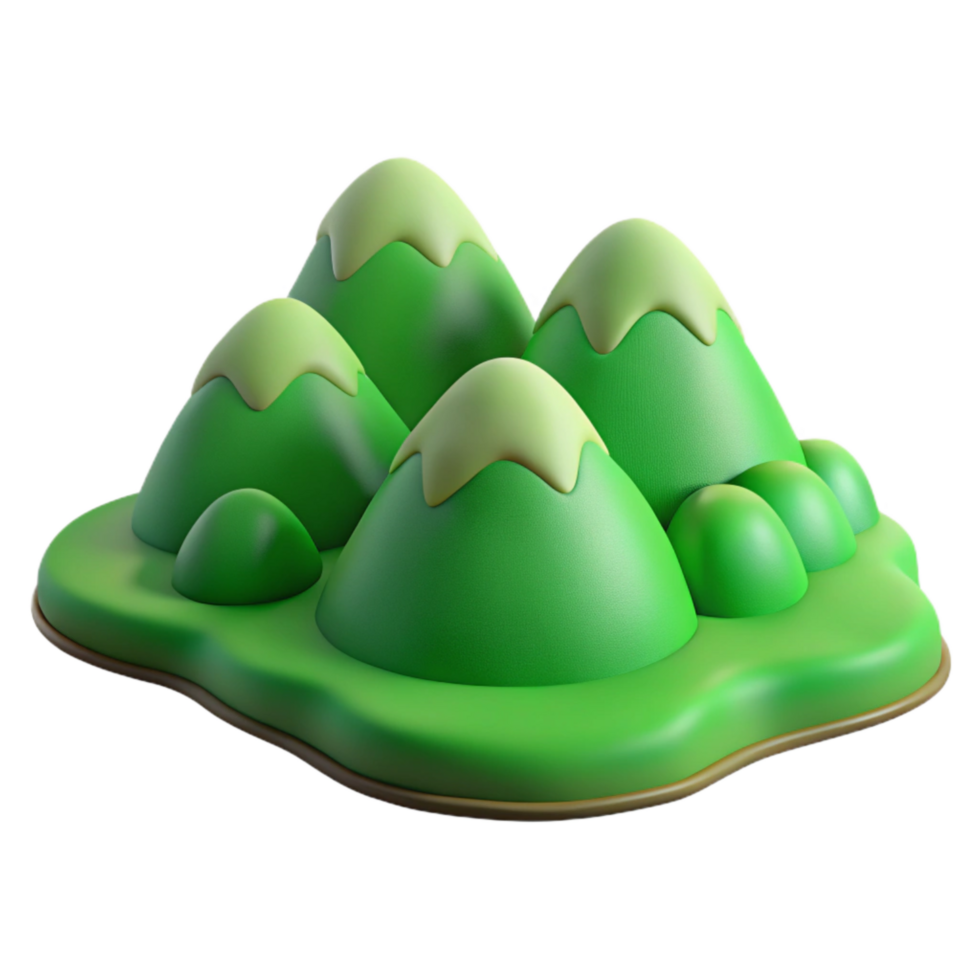 extraordinary minimalist Terra Verde Terrain Cutout Lush Green Valley Isolated authentic png