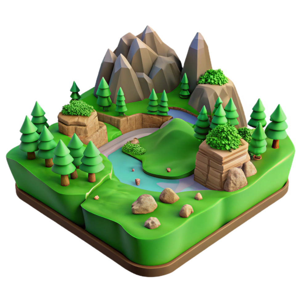 magnificent contemporary Terra Verde Terrain Cutout Lush Green Valley Isolated genuine png