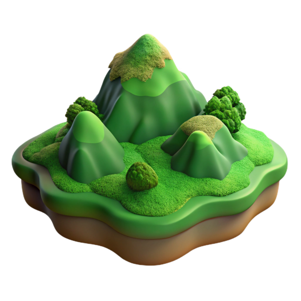 wonderful rustic Terra Verde Terrain Cutout Lush Green Valley Isolated genuine png
