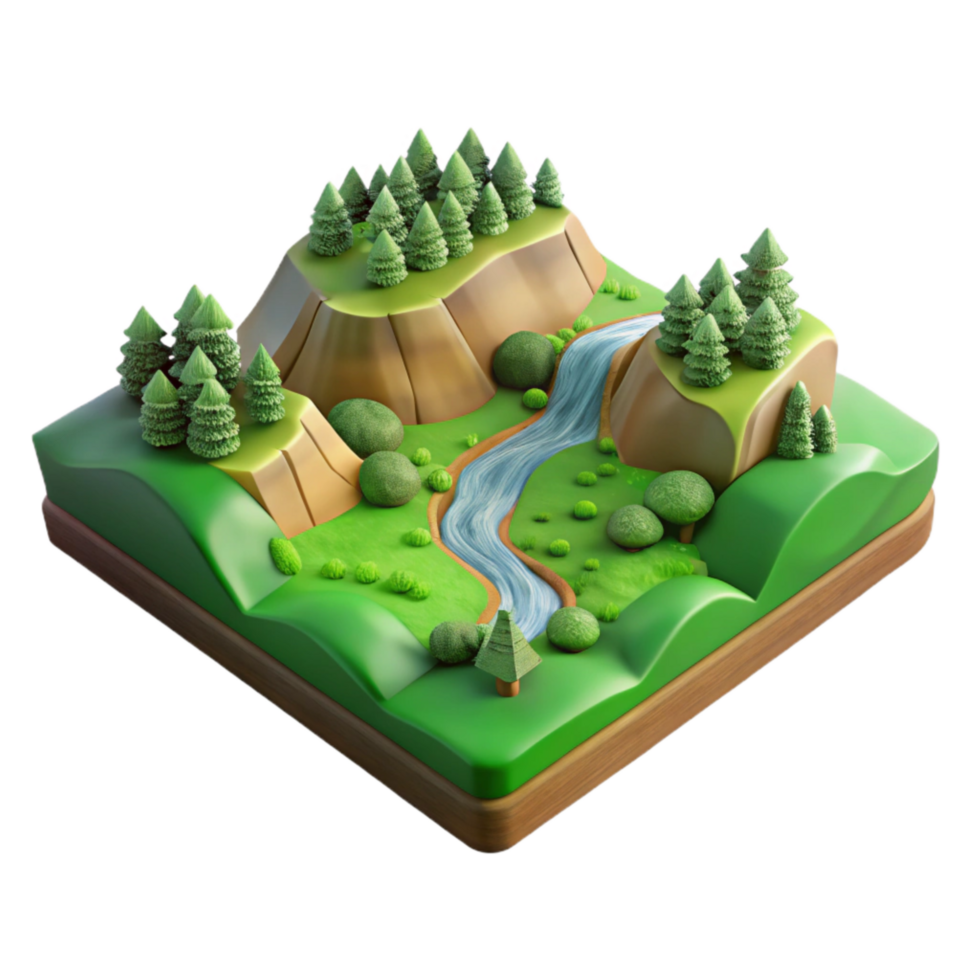 magnificent abstract Terra Verde Terrain Cutout Lush Green Valley Isolated exclusive png